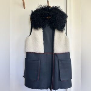 Leather and shearling vest by Diane Von Furstenberg.